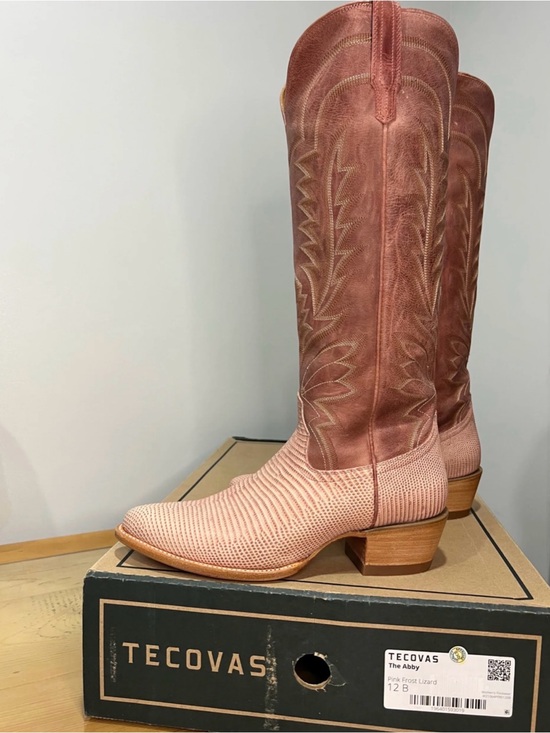 Tecovas Shoes - Tecovas Abby  pink frost lizardPink Western Cowboy Boots